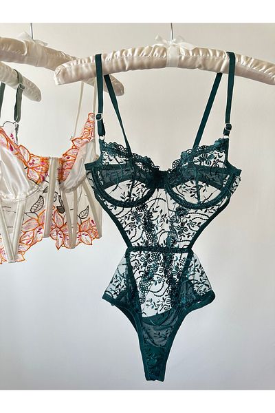 Feruzdesign Casey Green Underwire Bodysuit