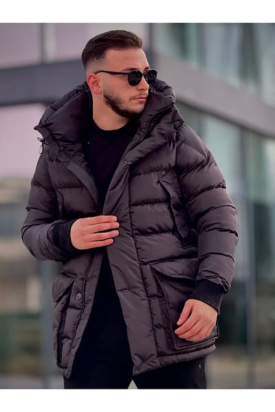 KINGAF Ανδρικό παλτό με κουκούλα