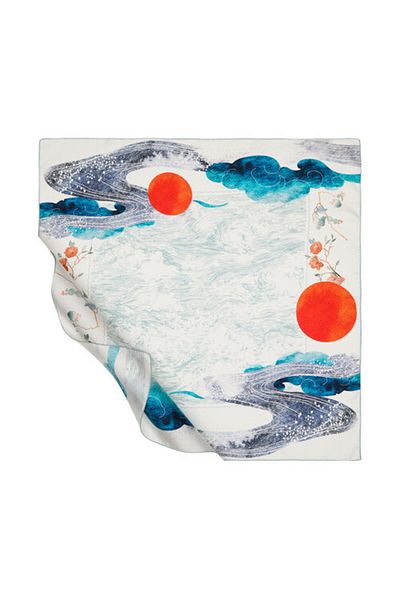 ipekevi 1322 Μοντέλο Ice White Silk Scarf - İpeksi