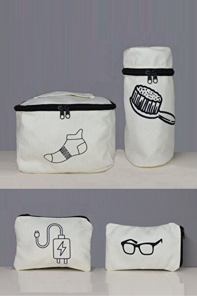 Paris Home 4'lü Set Düzenleyici Bavul Valiz Seyahat Dolap Organizer Gözlük  Ş...