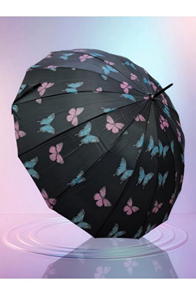 Rubenis 16 Telli Otomatik lüx Premium Baston Saplı Şemsiye