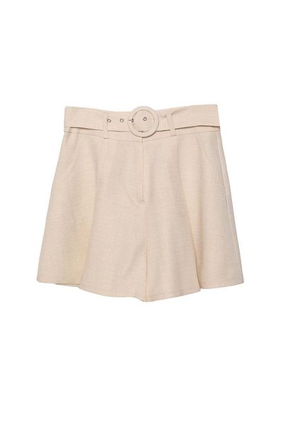 Quzu Pink Mini Shorts - Belt Detailed