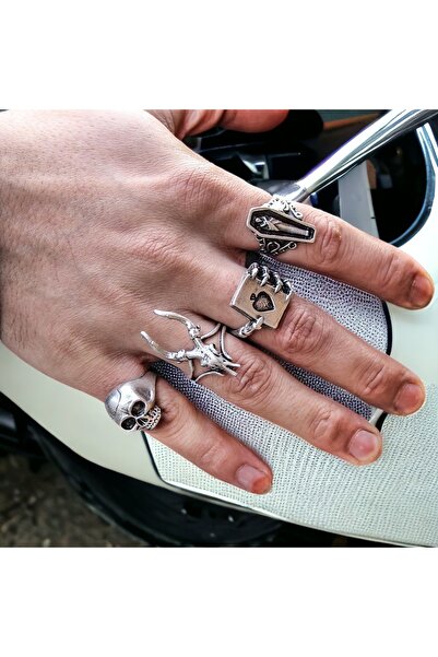 Atolyezone 4 Adet 925 Ayar Gümüş Kaplama Ayarlanabilir Model Kadın Ve Erkek Ö...