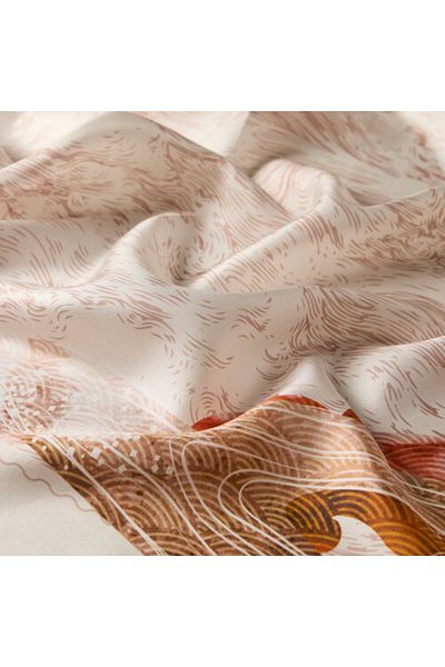 ipekevi Cream Silkworm Silk Scarf 1322