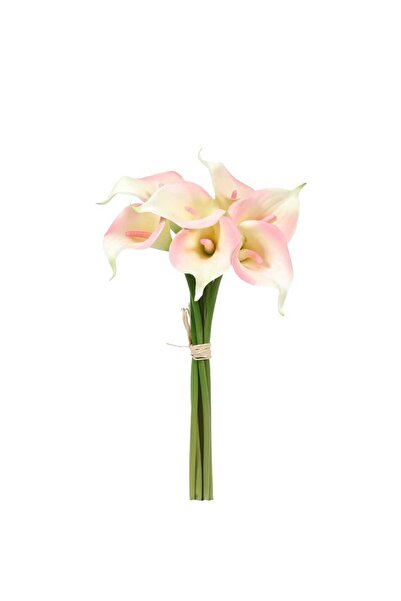 Omelas Yapay Calla Galla Gala Çiçeği Beyaz - Pembe 35 Cm.