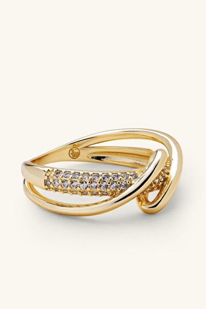 Marie Claire Bombeli Çift Sarmal Zirkon Taşlı Yüzük Shine Koleksiyon