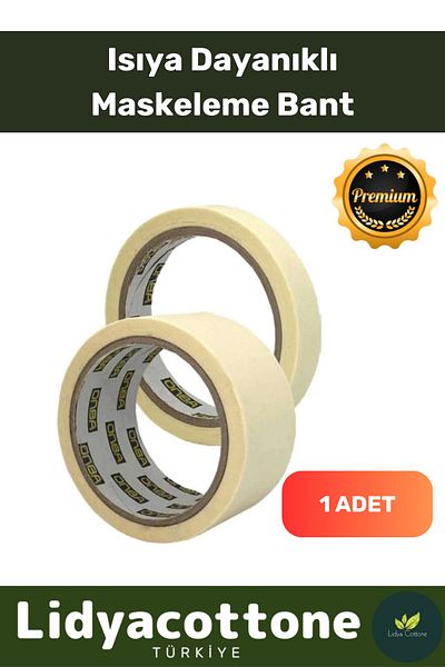 Lidyacottone Paint White Paint Tape Heat Resistant Crepe Paper Easy to Remove Paper 25Mt
