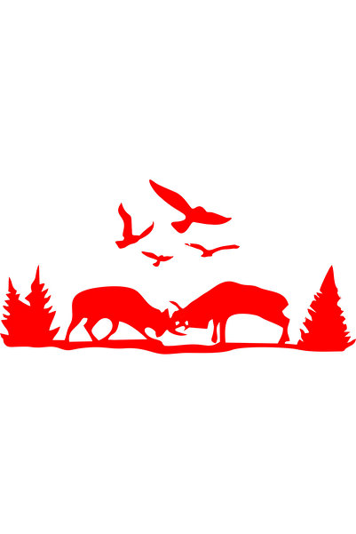 Birim Matbaa Deer and Nature Auto Sticker(25X12 cm)