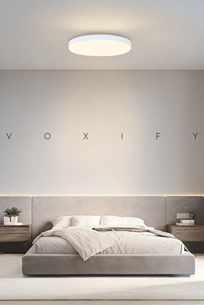 Voxify Modern Ledli Avize Tavana Sıfır Salon Mutfak Oturma Odası Avize Panel Light 3200K Sarı Işık