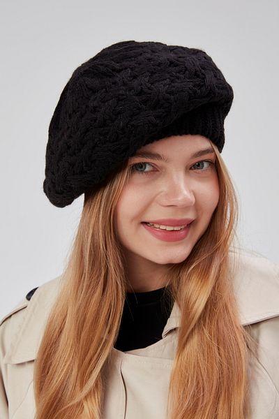 derikem 2-Piece Women's Winter Stylish Knitwear Painter Knitted Beret 2 Pieces