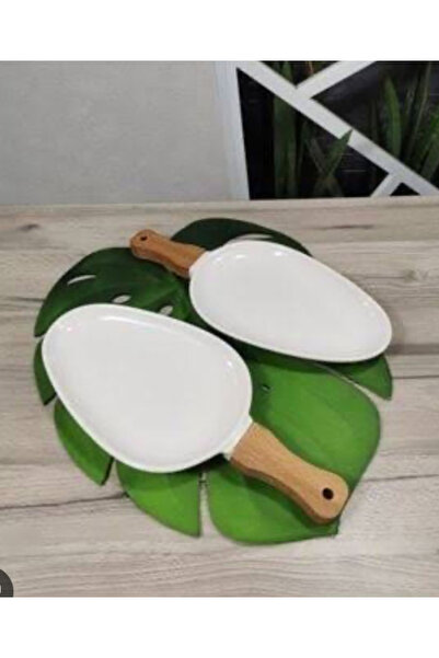Parmetsan Bambu Saplı Porselen Sunum Tabağı (21 X 16,2)