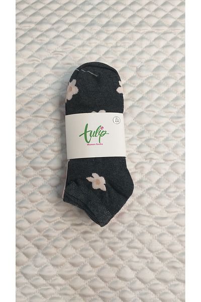 Bross Tulip 100% Cotton Flower Pattern Printed 3-Piece Women's Step Socks