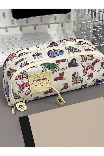 Kawai Puppy Dog Large Capacity Pen Holder Pencil Bag