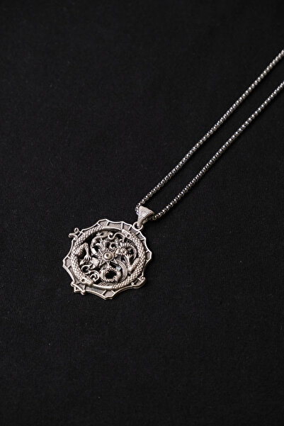 cheetah quality Ejderha Madalyon Paslanmaz Çelik Zincir Erkek Kolye