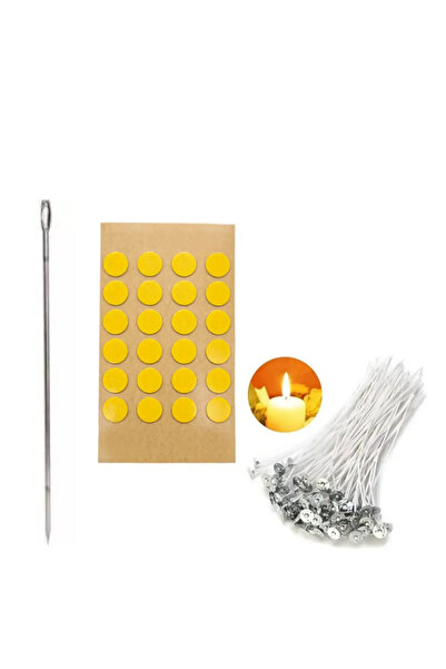 adin tasarım Mum Seti Mum Eritme Kabı 500 ml Fitil Delme Aparatı Hazır Mum Fitili Tutacağı 20li Mum Etiketi