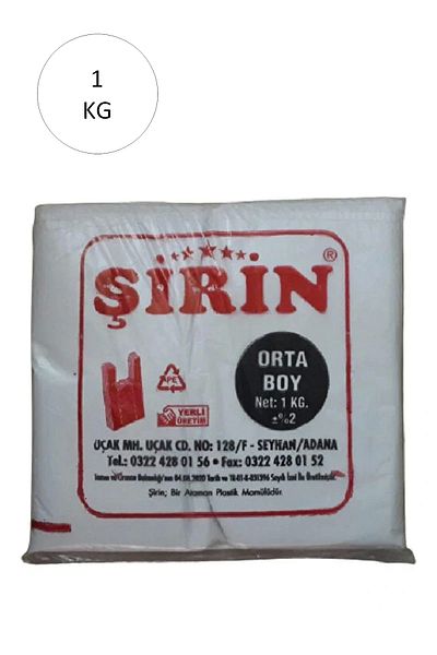 Şirin White Thick Athlete Bag Medium Size 28x50 Cm 1 Kg 1 Pack (Takriben 75 Pieces)