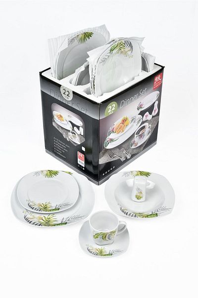AR-Kitchen 22 Pcs Break fast porcelain set-Square shape