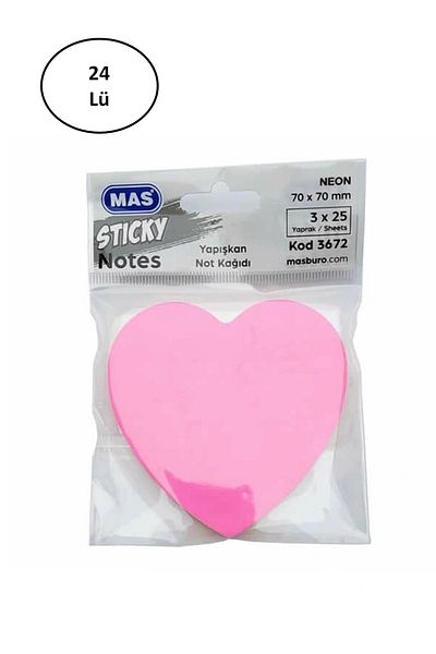Mas 3672 75 Sheets Mixed Color Heart Shaped Note Paper