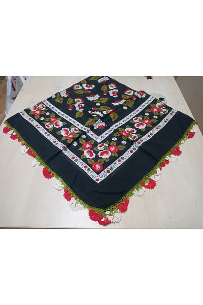 hoaryage Writing Dress - Shuttle and Crochet Embroidered, 4 Edge Scarf, Cheesecloth Yemeni