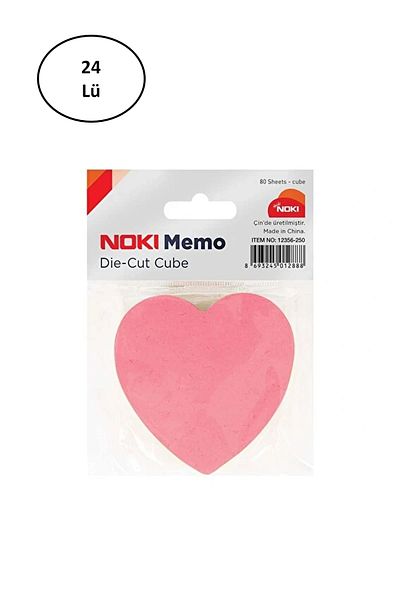 Noki 75x75 Mm 80 Sheets Adhesive Note Paper Heart Shaped