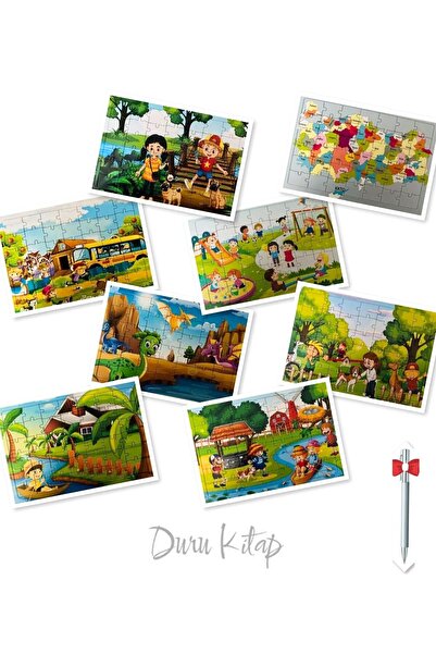 Yıldız Kardeşler 42'şer Parça 23 X 33 Cm, +5 Yaş Çocuk Puzzle Seti (8 Adet) -...