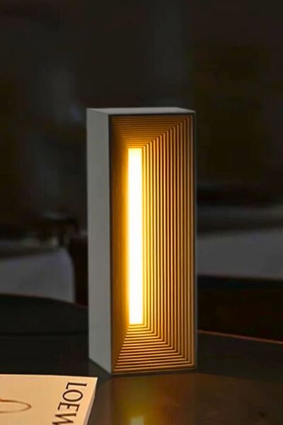 pamircandles Taş Tasarım Led Lamba Çalışma Masa Gece Abajur Kamp Lambader Sarı Beyaz Led Usb Lambası