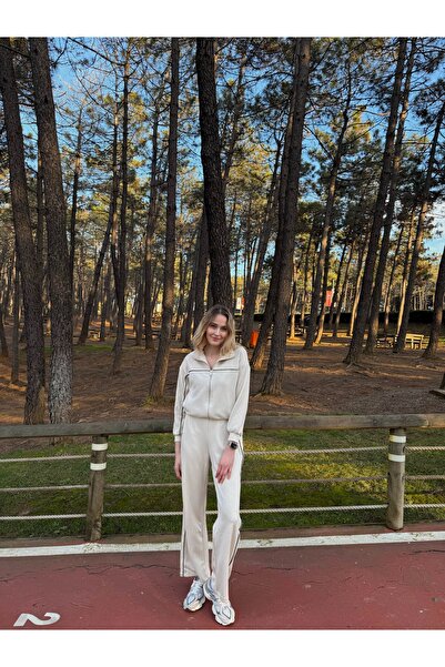 monanora Kadın Marka Model Bej Biyeli Modal Kumaş Takım