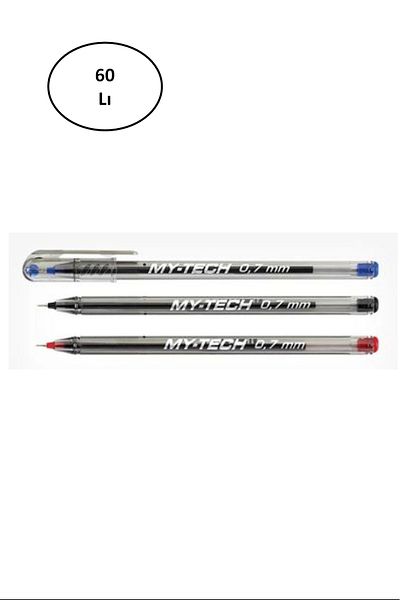 Pensan My-Tech 0.7 Mm Colored Ballpoint Pen - Pack of 60