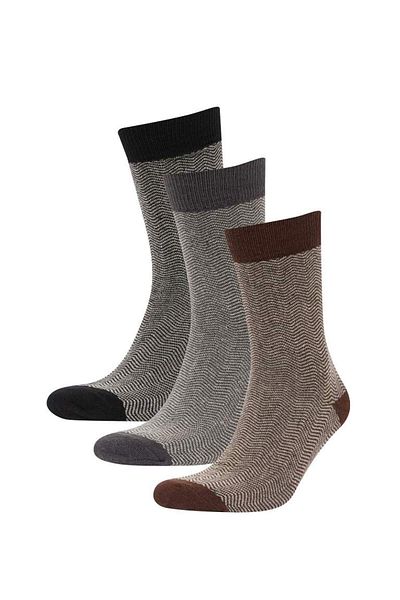 DeFacto New Season Men's 3-Piece Cotton Long Socks