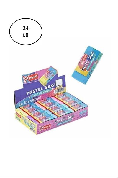 Mikro Pastel Eraser (2B-24P) 24 Pieces