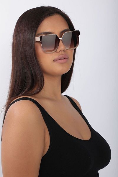 STAOOM New Season Large Gold Detailed Luxury White Women's Glasses