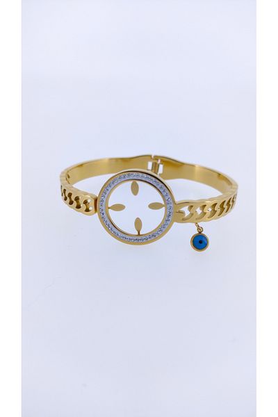 elisitakistory Quarter Compatible Steel Clamp Bracelet for Gold Fitting Imported 100% Steel Tarnish Does Not Rust