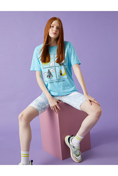 Koton Γυναικείο μπλουζάκι με μπλε στάμπα