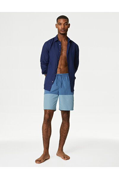 Marks & Spencer Quick Dry Renk Bloklu Deniz Şortu
