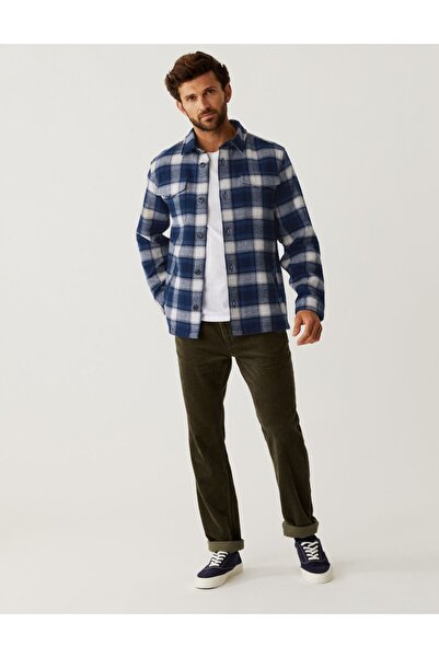 Marks & Spencer Regular Fit Ekose Desenli Gömlek Ceket