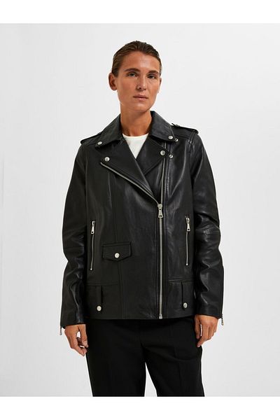 Selected Femme Lederjacke Oversize