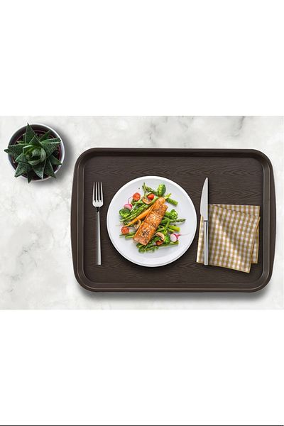 MBB ETİCARET Large Serving Tray Brown 37x53 Royaleks-MEYSA-4531