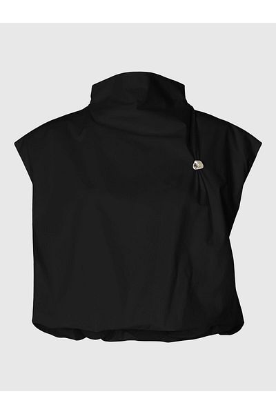 Selected Femme Crop Top mit hohem Halsausschnitt