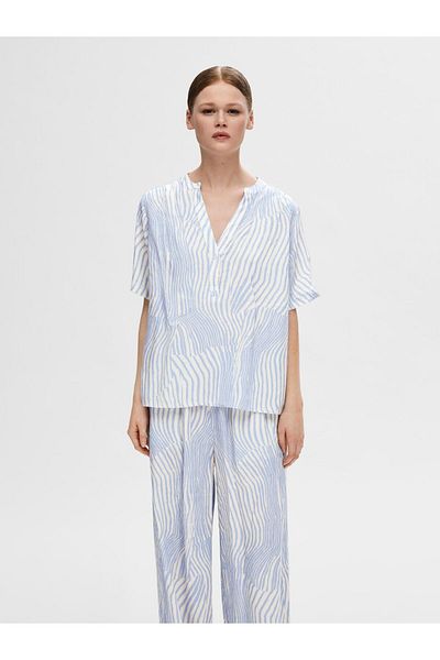 Selected Femme Oberteil mit kurzen Ärmeln Print