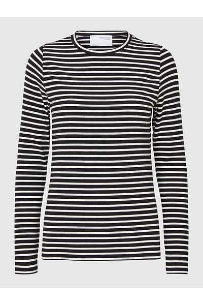 Selected Femme Oberteil mit langen Ärmeln Gestreiftes