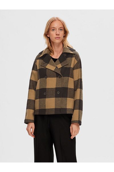 Selected Femme Mantel Karierte