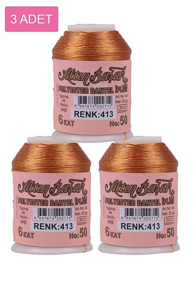 Royaleks 3 pieces of goldenrod lace and lace rope 20 gr - royaleks - no: 413