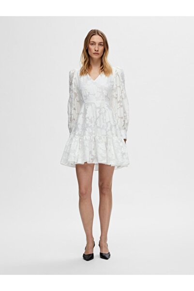 Selected Femme Minikleid Geblümtes Langarm