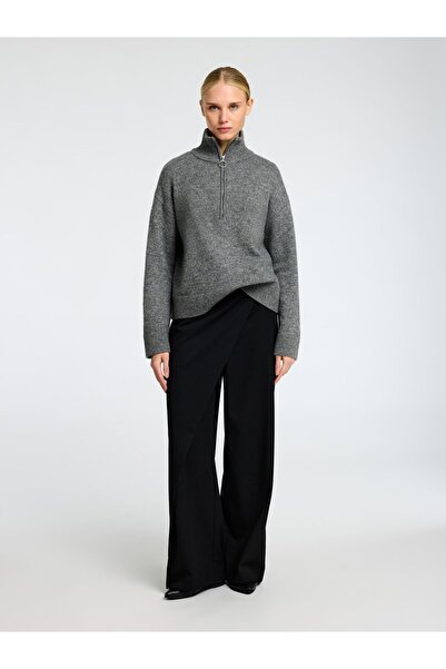 Selected Femme Half-zip Pullover Wollgemisch