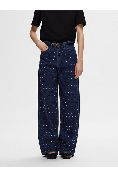 Selected Femme Wide Fit Jeans Strass