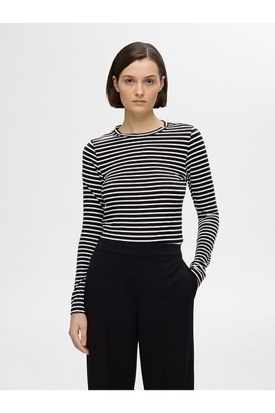 Selected Femme Oberteil mit langen Ärmeln Gestreiftes