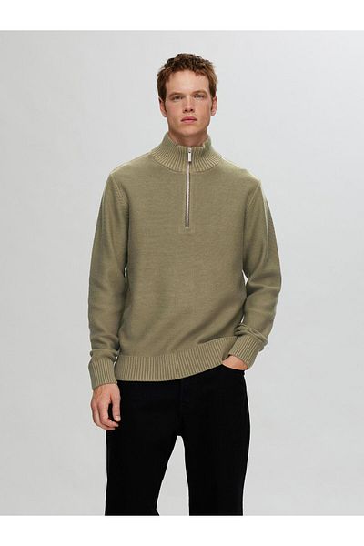 Selected Homme Pullover mit halbem Reißverschluss