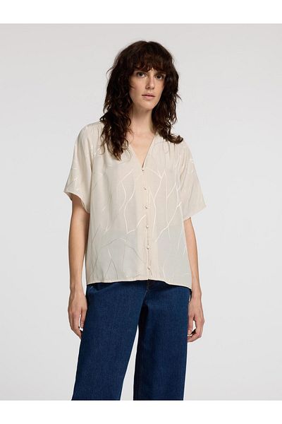 Selected Femme Top mit V-Ausschnitt Print
