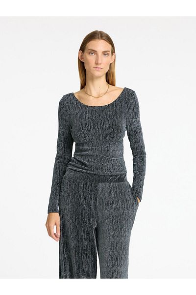 Selected Femme Oberteil mit langen Ärmeln Glitzer