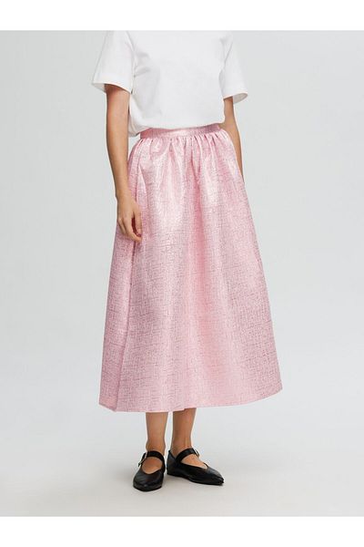 Selected Femme Maxirock Metallic Jacquard